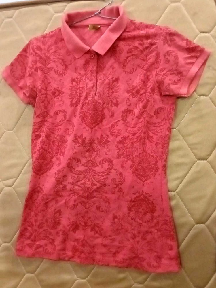 Pink Baroque Polo Shirt