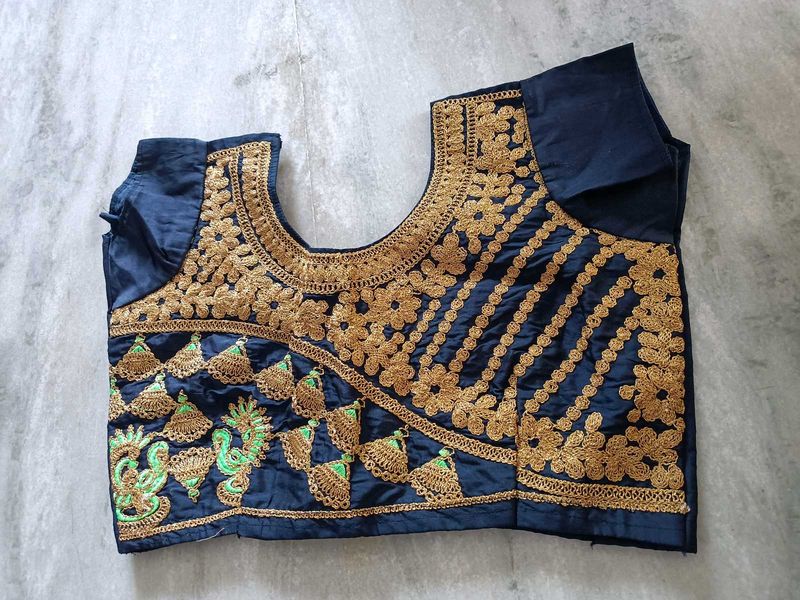 Embroidered Blue Blouse