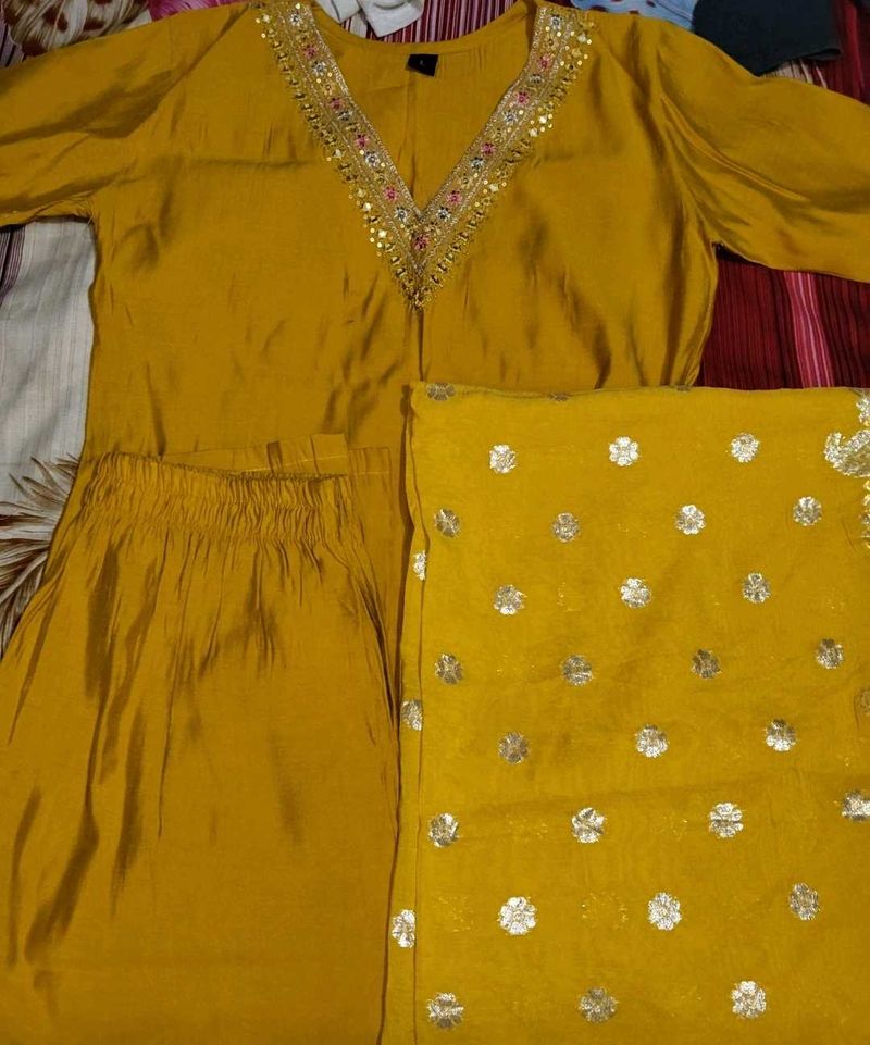Elegant Mustard Salwar Suit Set