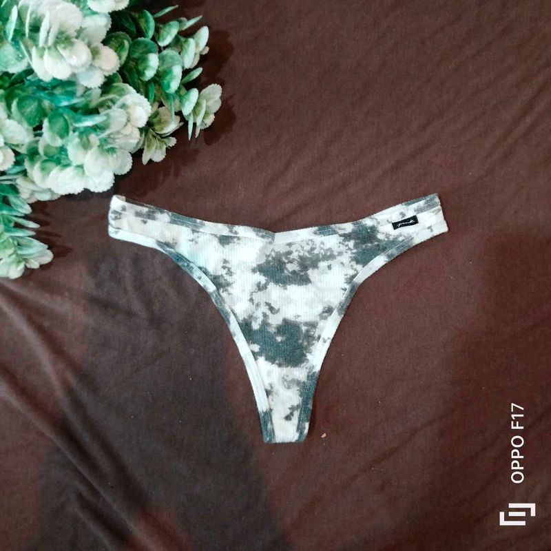 black Tie-dye Thong