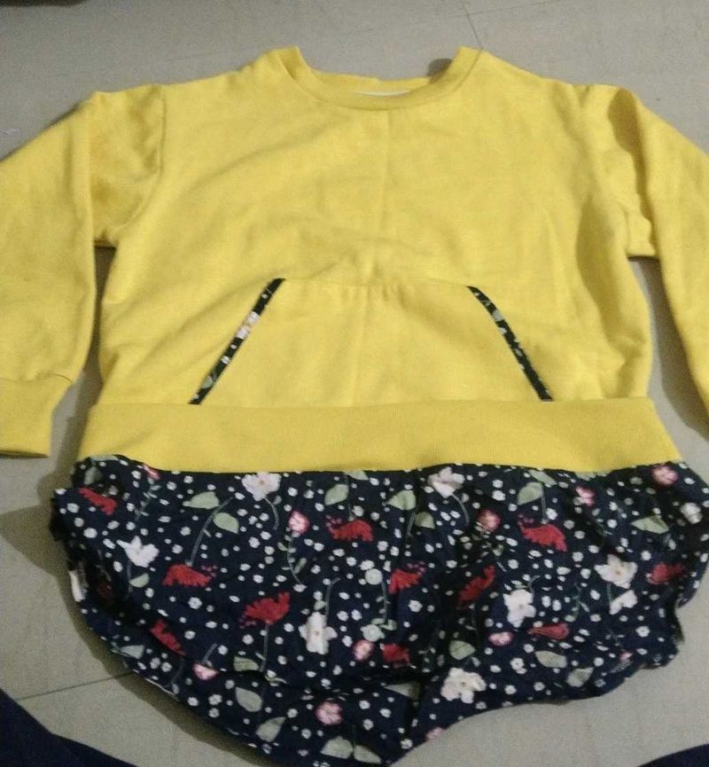 Cute Baby Romper - Yellow &amp; Floral