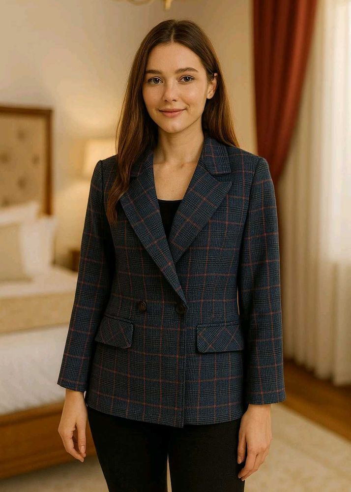 Checkered Blazer - Stylish &amp; Professional