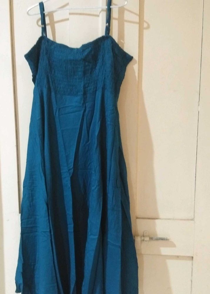 Blue Spaghetti Strap Dress
