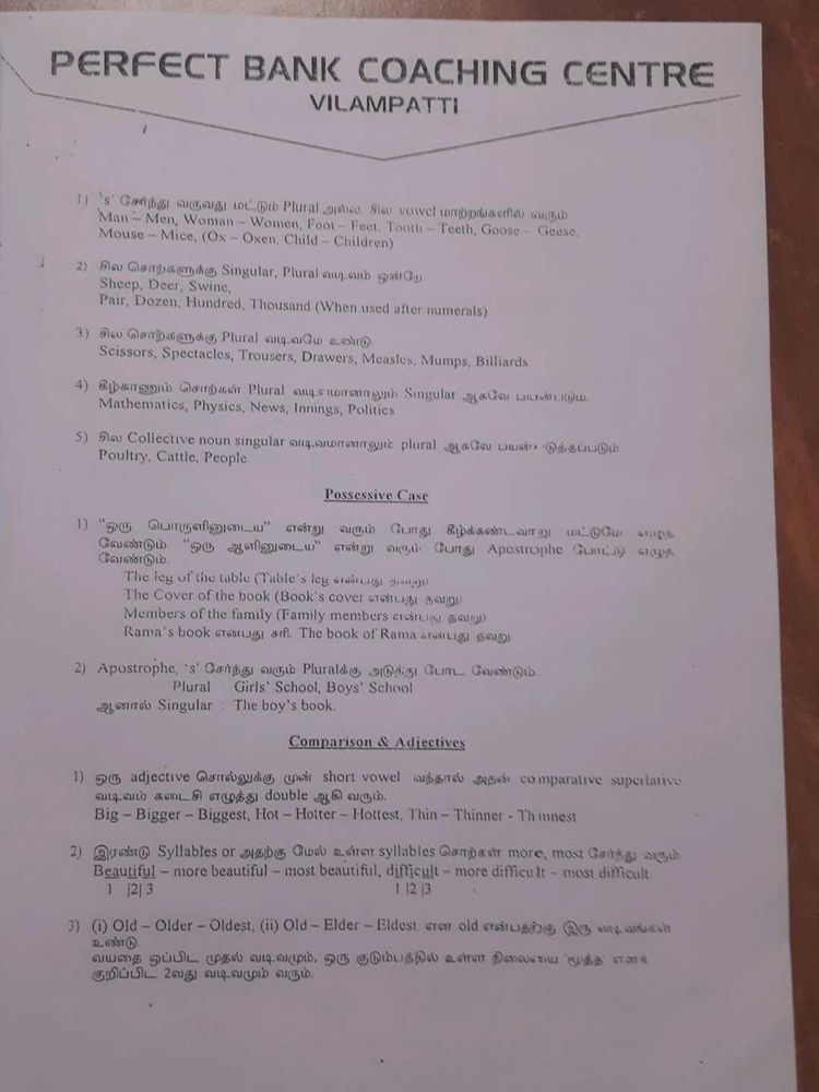Bank Coaching Material English Model Paper