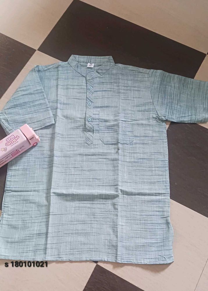 Men Khadi Cotton  Short Kurta