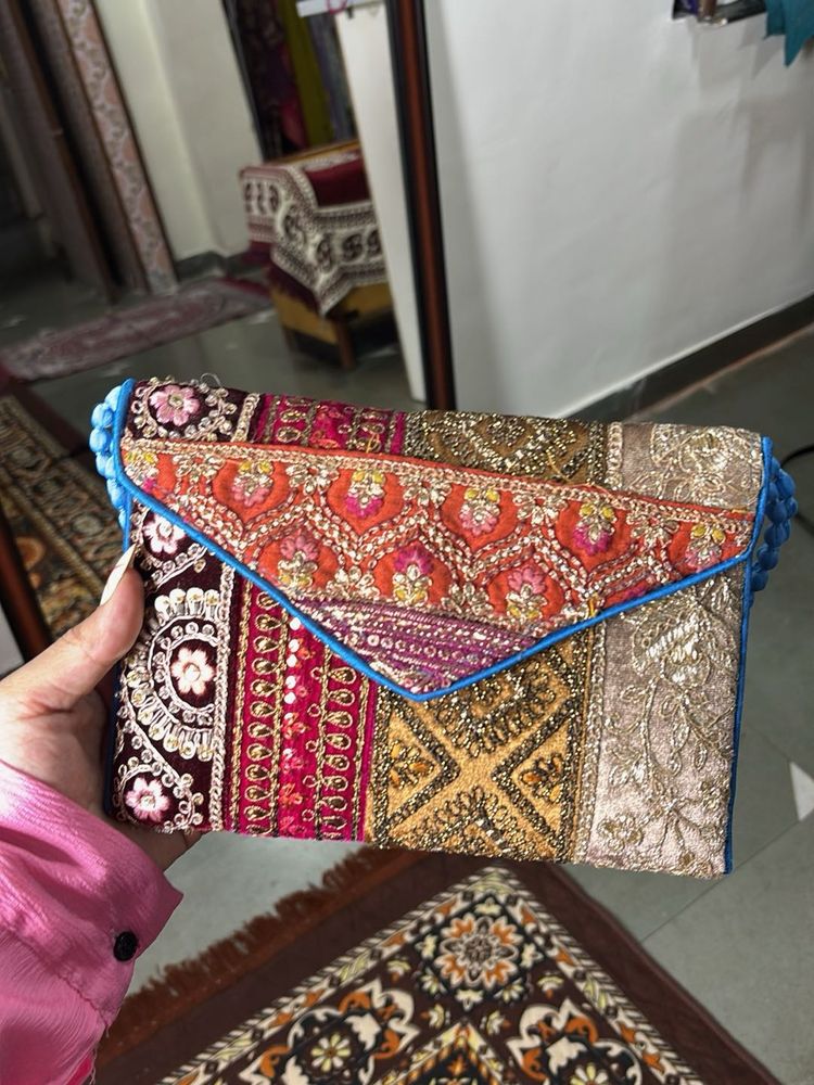 Embroidered Clutch