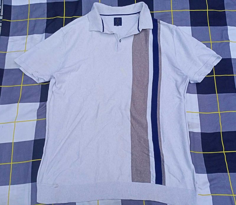 Next Striped Knit Polo Shirt