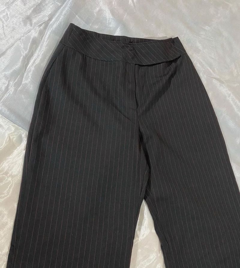 Pinstripe Wide Leg Trousers