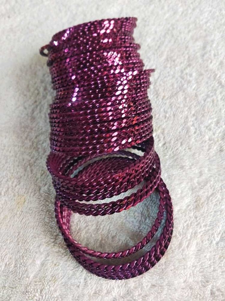 Shinny Purple Metal Bangles