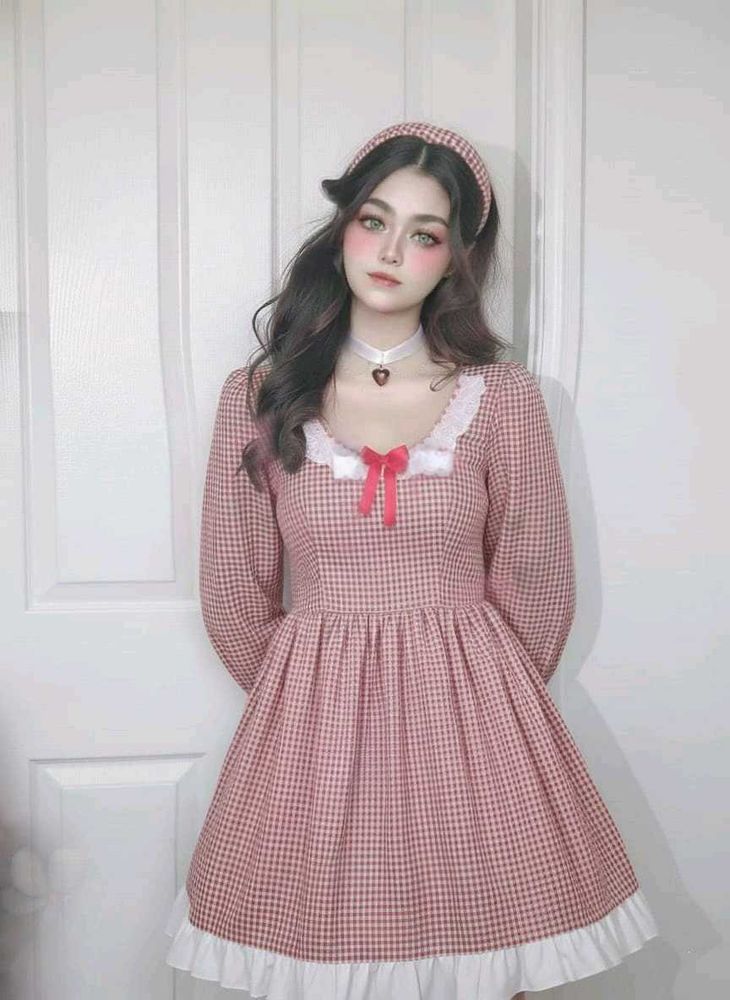 Coquette Cute Red Gingham Dress | Kawaii dresses