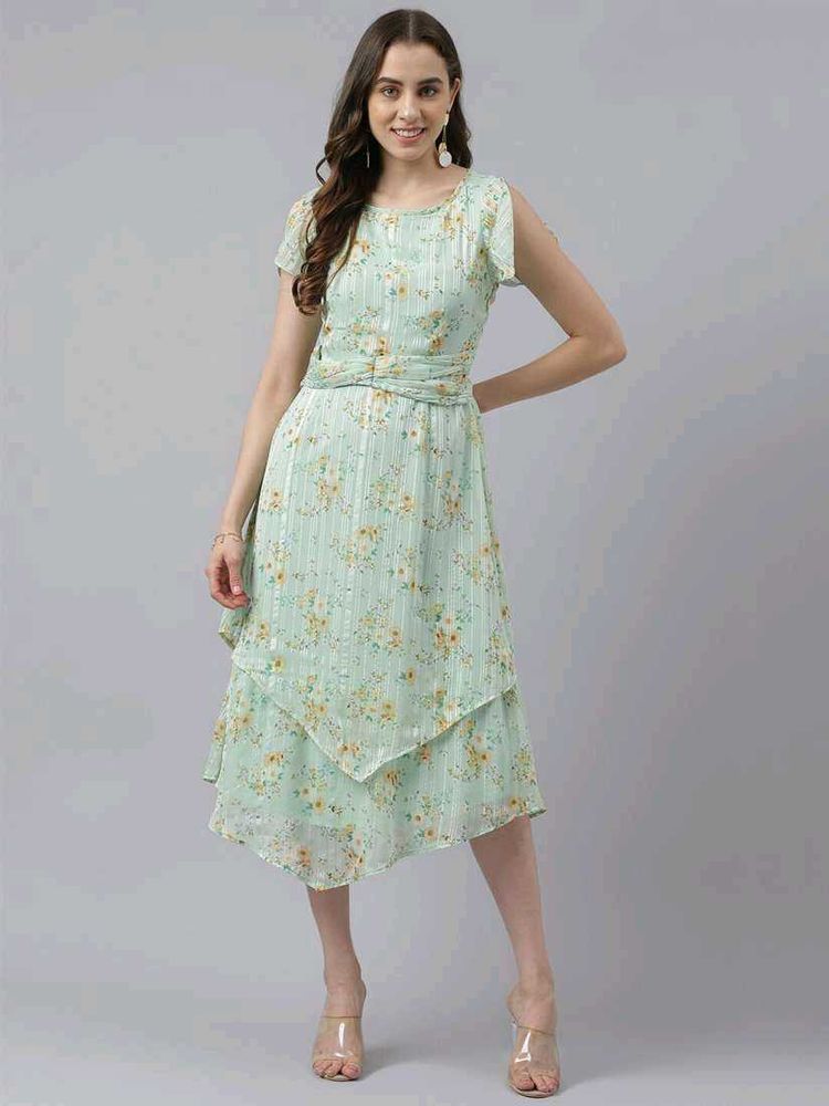 Latin Quarters Floral Green Dress