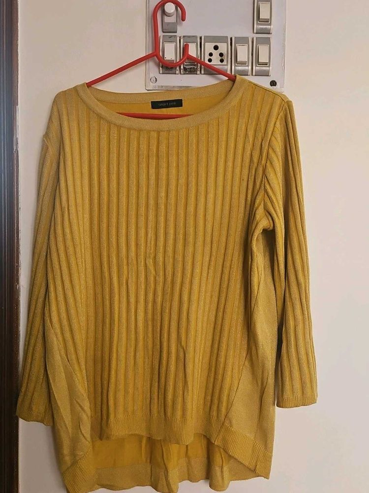 Mustard Knit Pullover Sweater