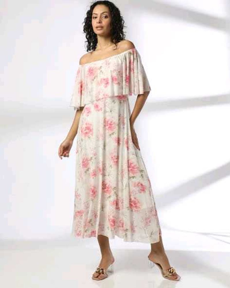 Floral Off-Shoulder Maxi Dress