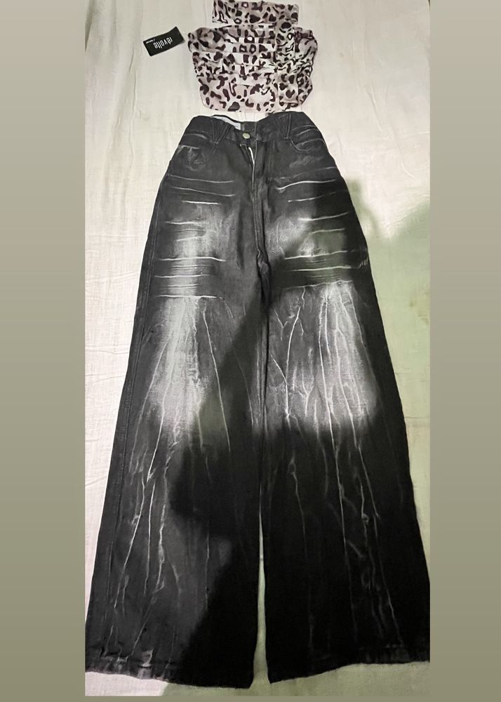 Grey Y2K Baggy Jeans