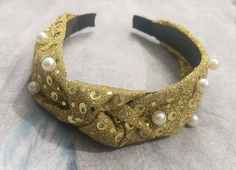 Pearl Gold Knot Headband