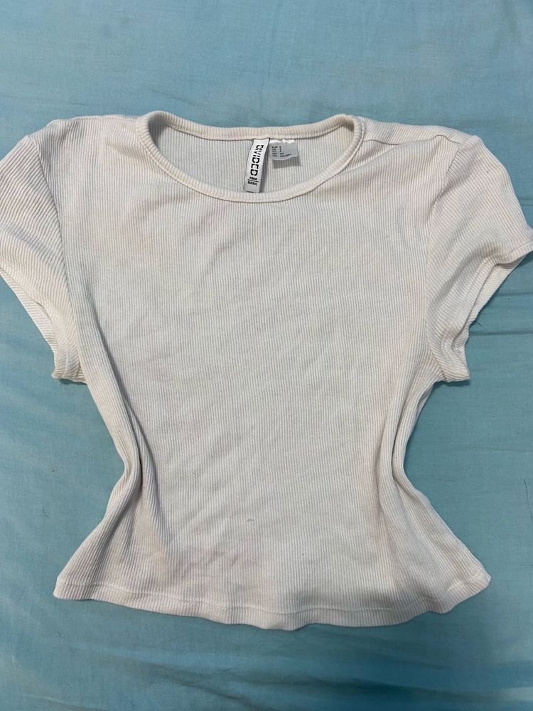 white ribbed crop top