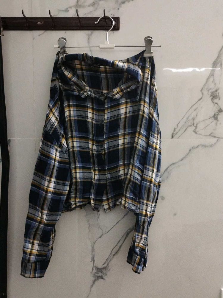 Checks Cropped Shirt