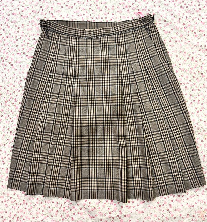 Korean Plaid Pleated Skirt