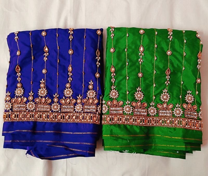 🤩Urgent Sale🔥Heavy Maggam Work Blouse Pieces