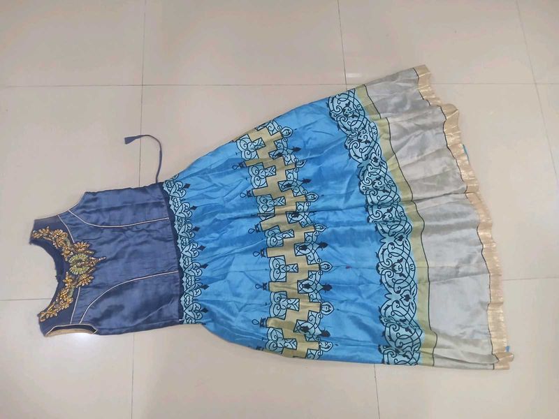 Blue Embroidered Anarkali Dress