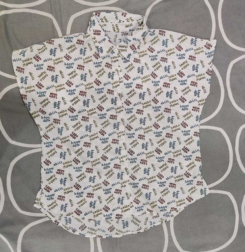 Patterned Button-Down Shirt