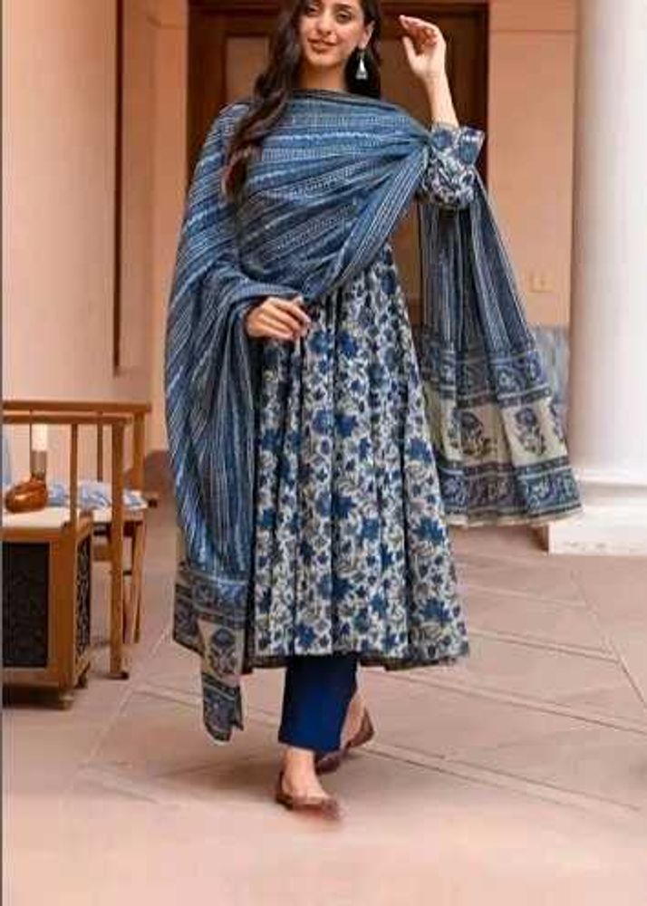 Blue Anarkali Kurta  Myntra