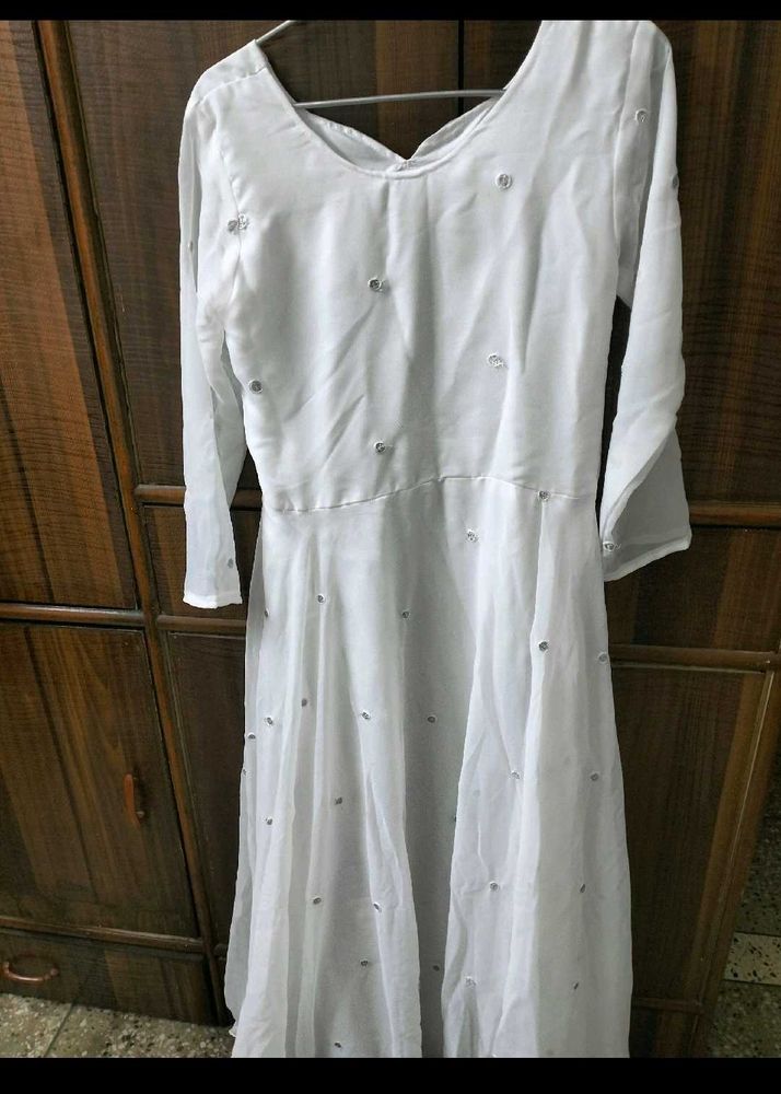 Pure White Anarkali Suit