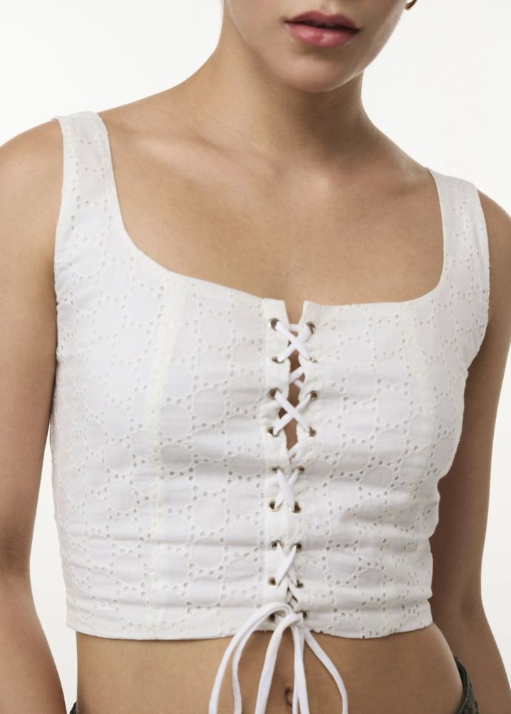 Corset Inspired Lace Up Crop Top