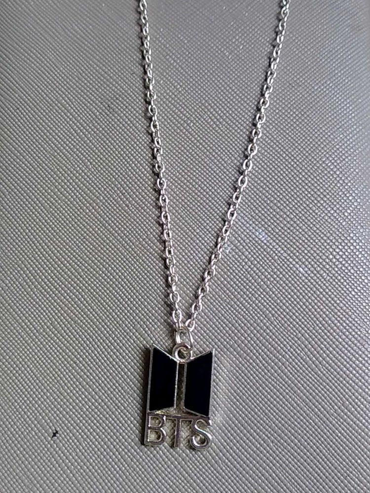 BTS Black Locket Pendant Chain In Gold