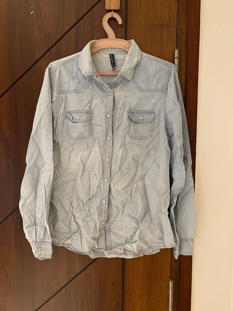 Blue Denim Shirt For Women