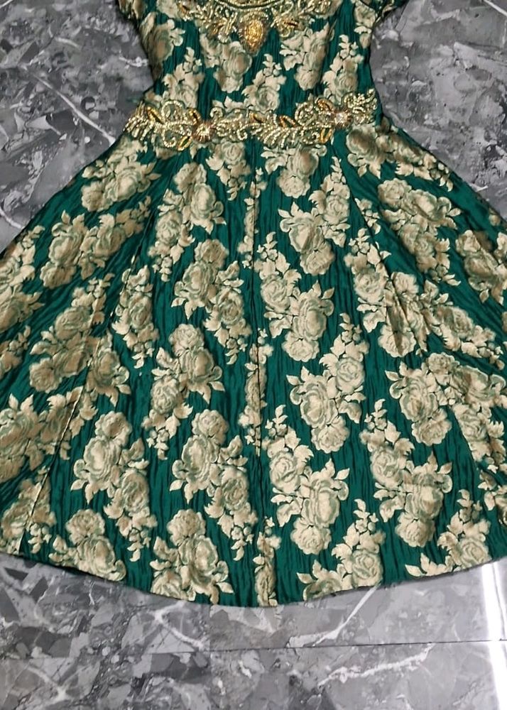 Anarkali Green Kurti