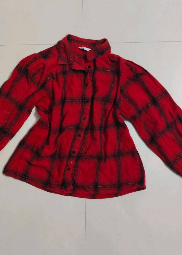 Red Plaid Flannel Shirt