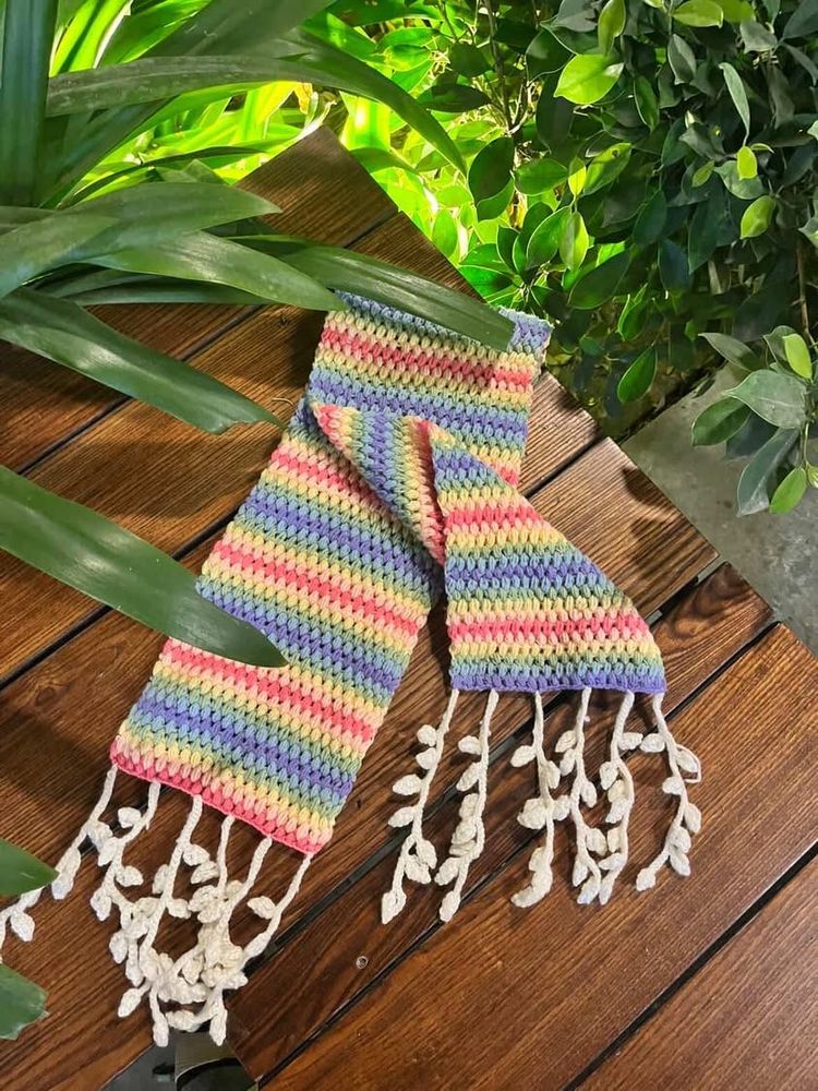 Rainbow Crochet Scarf