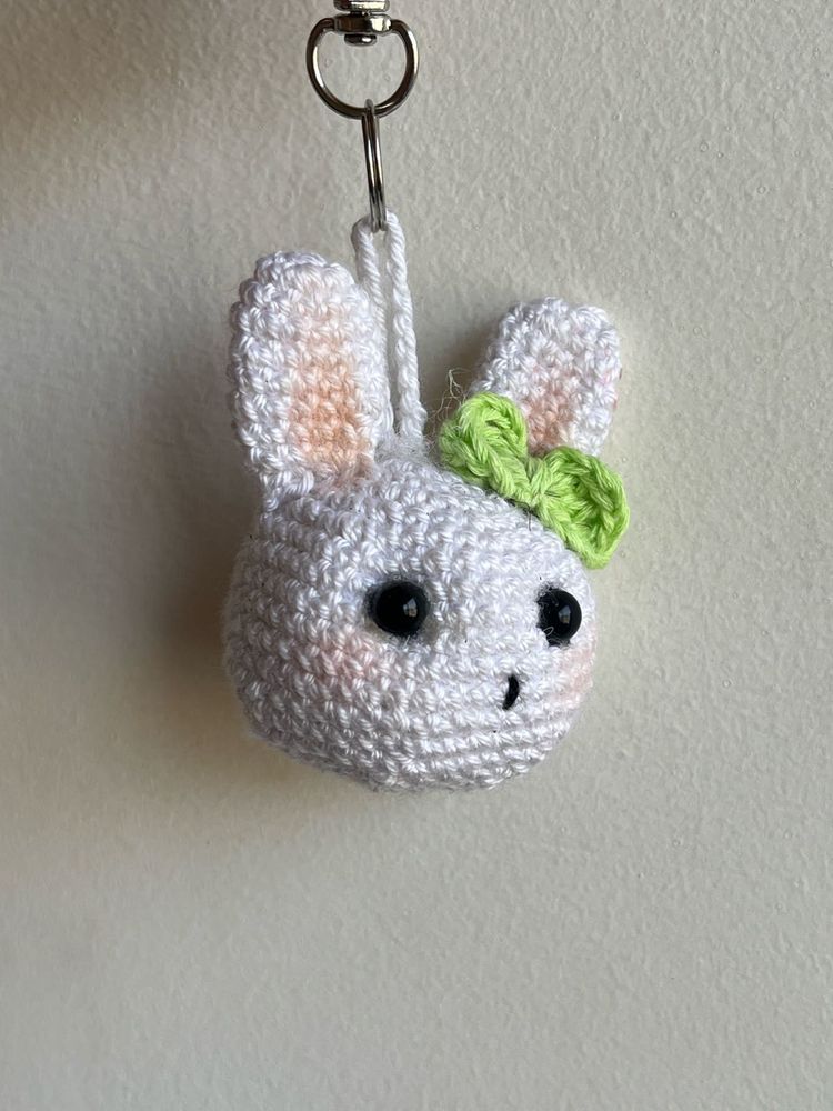 Bunny Crochet Keychain Handmade