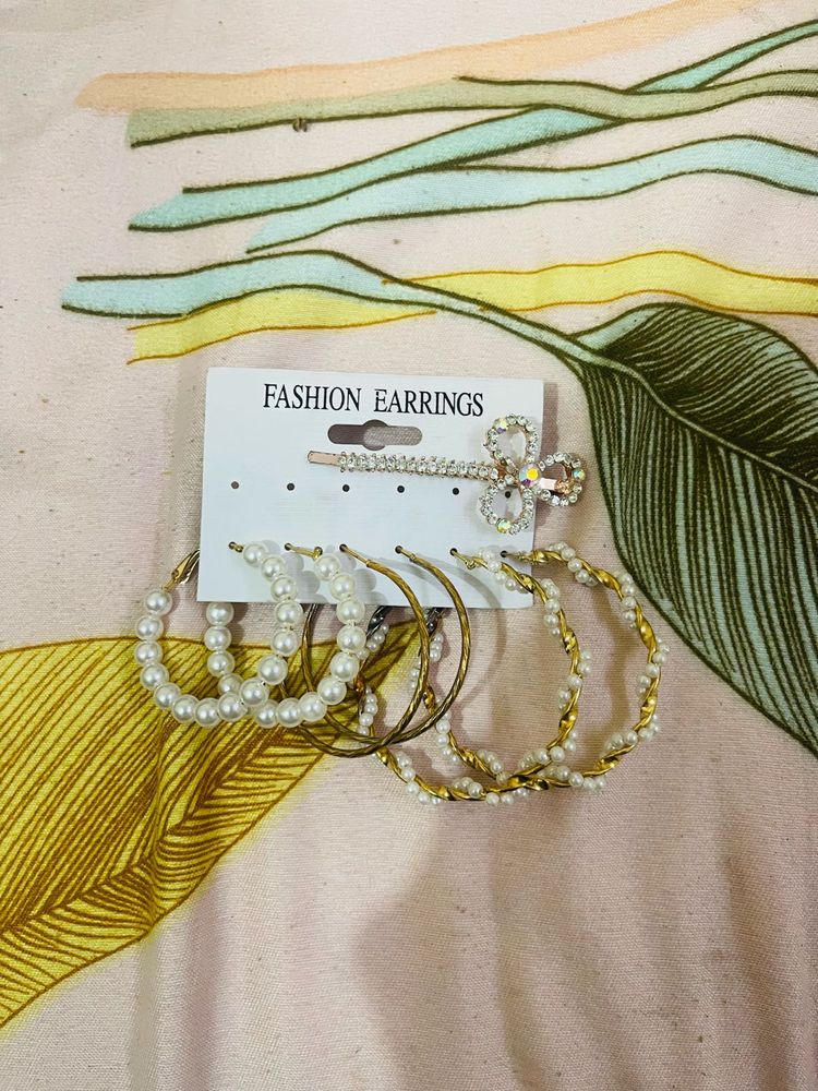 Earrings &amp; Hair Clip Set(RESERVED)