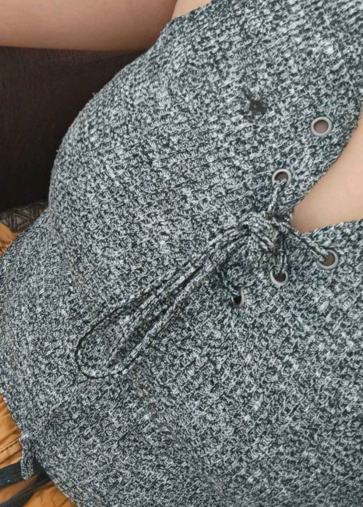 Lace-Up Ribbed Tank Top