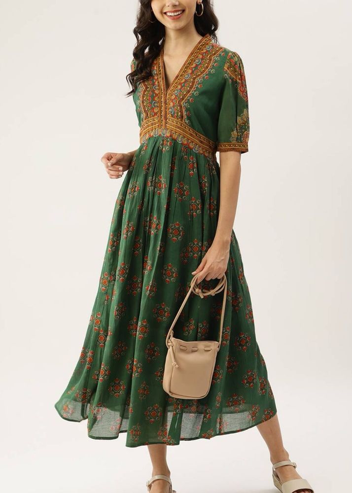 Ritu Kumar Green Midi Dress