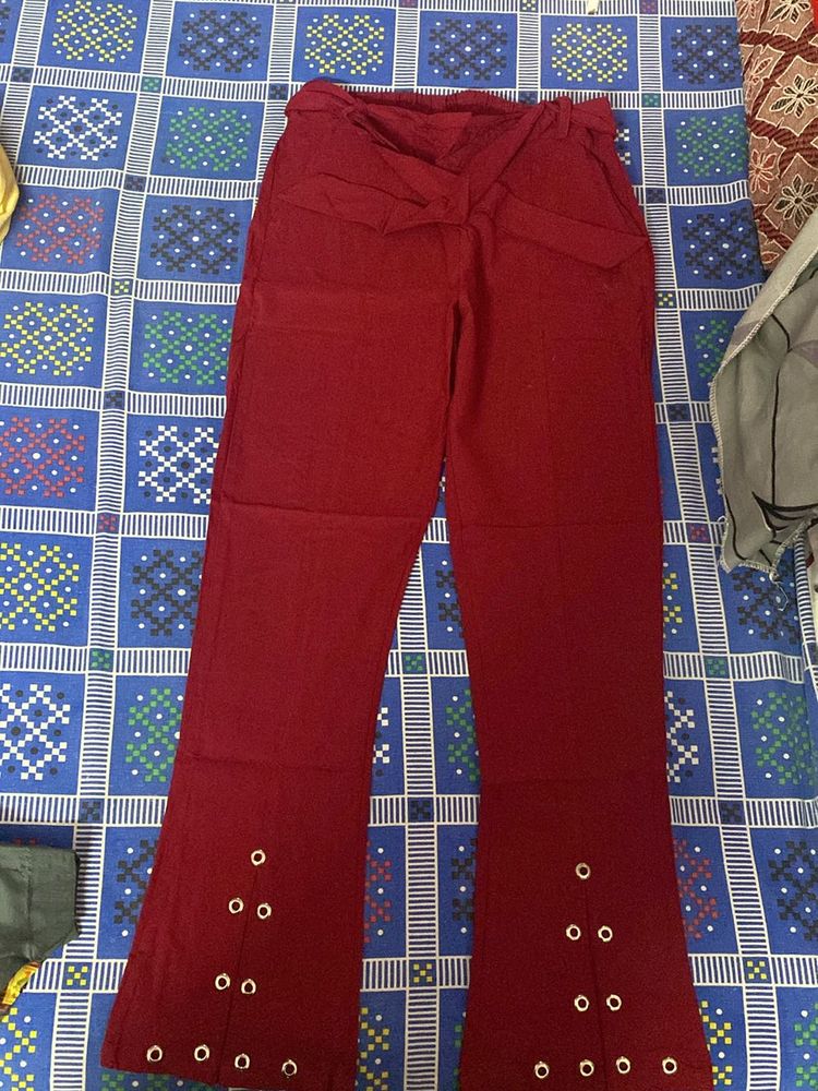 Wine Mehroon Pants