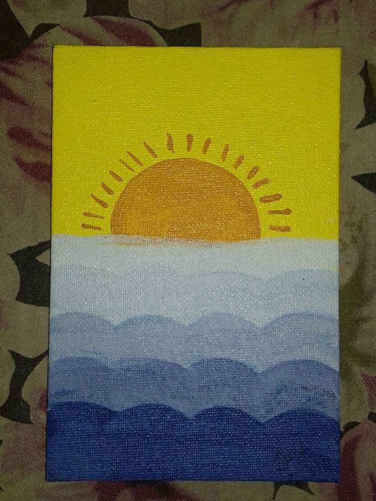 Asthetic sunset canvas painting