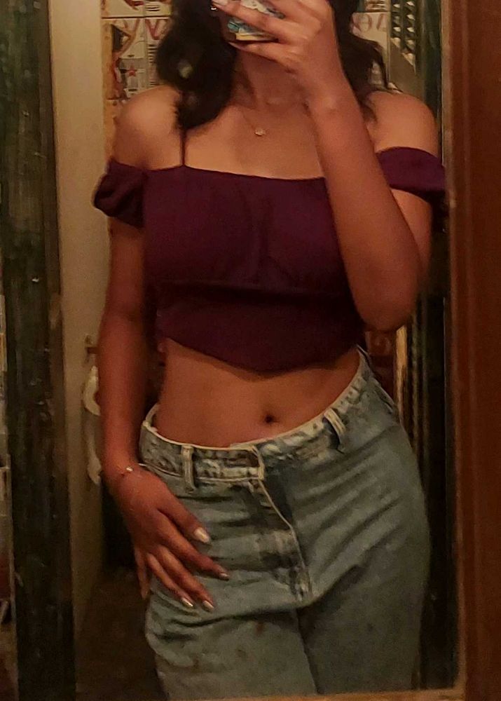 Burgundy Crop Top