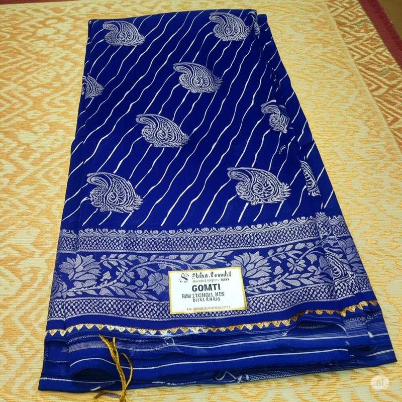 Blue Printed Saree
