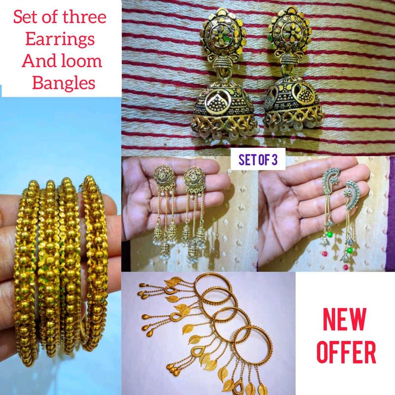 Ethnic Jewelry Set: Earrings &amp; Bangles