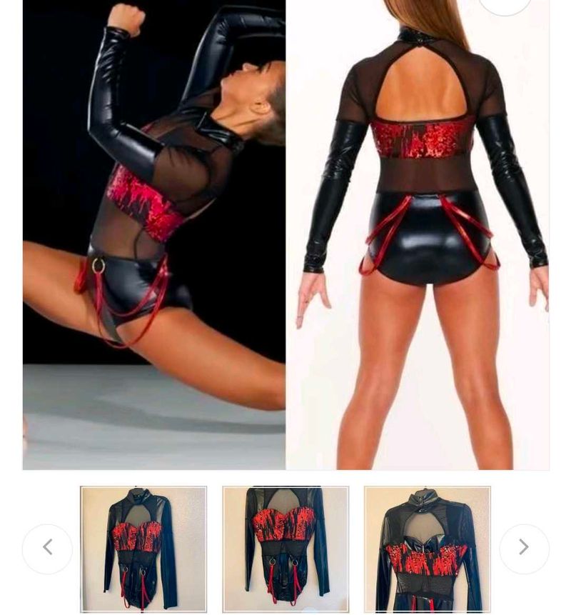 Leather &amp; Sequin Bodysuit