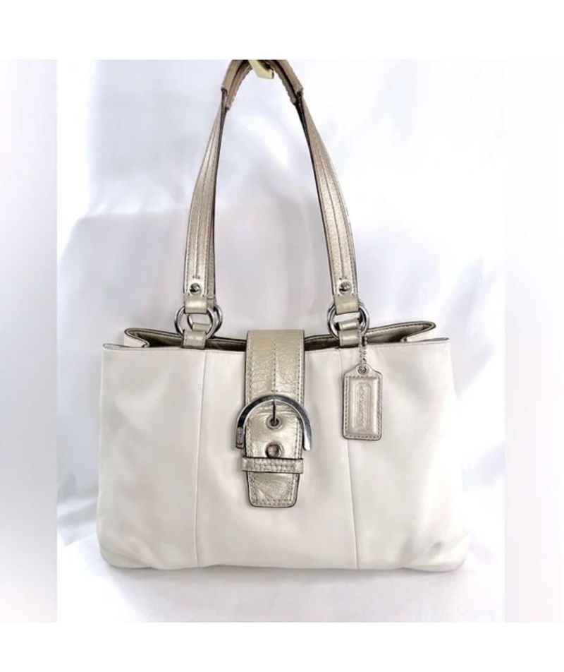 Coach Leather Buckle Handbag