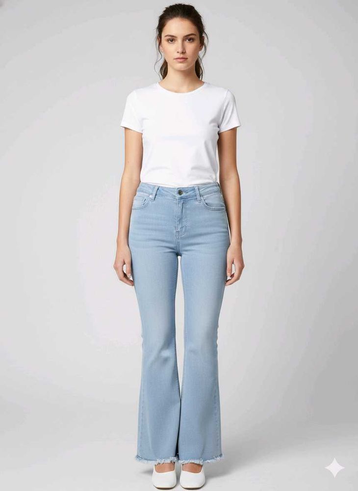 blue denim bootcut jeans