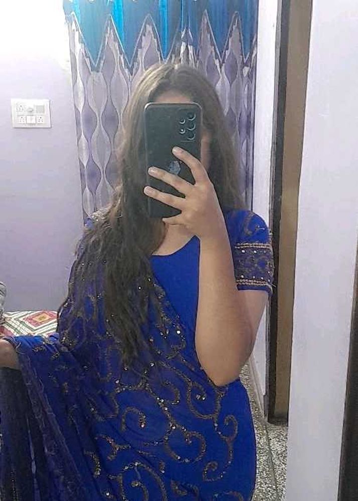 Royal Blue Embellished saree