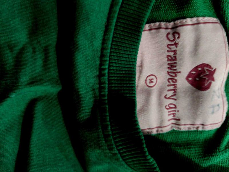 Strawberry Girl Green Sweatshirt - M Size