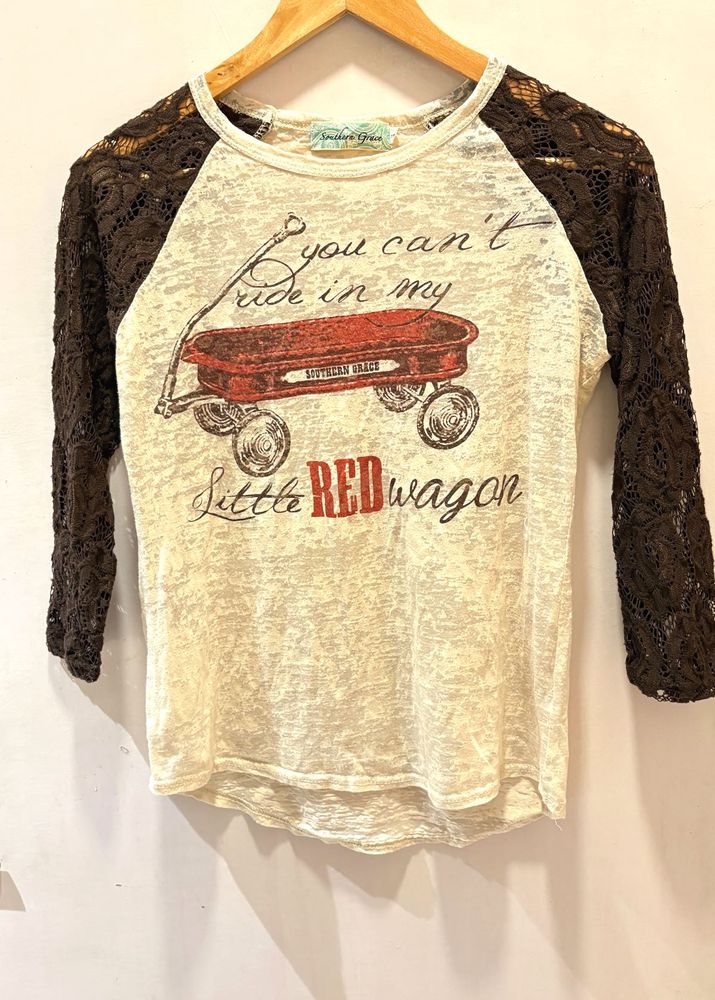 Beautiful Lace Sleeves Tee