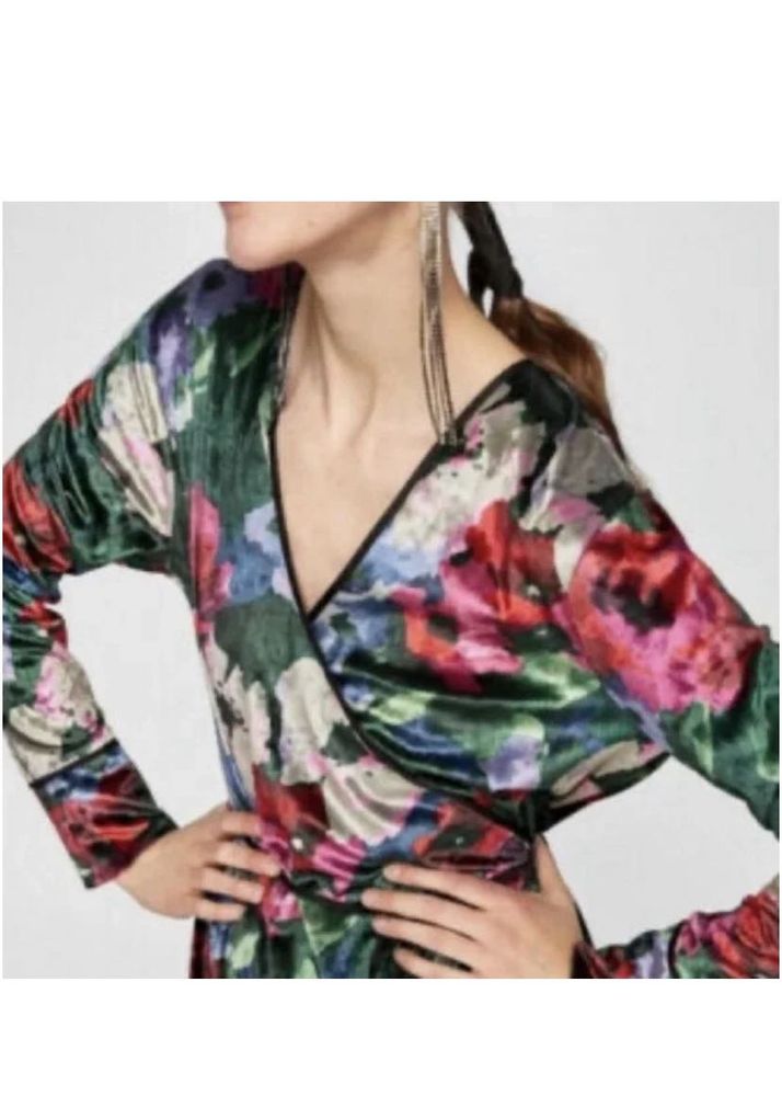 Zara Floral Velvet dress