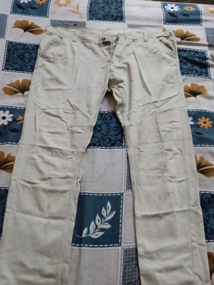 Beige Casual Trousers